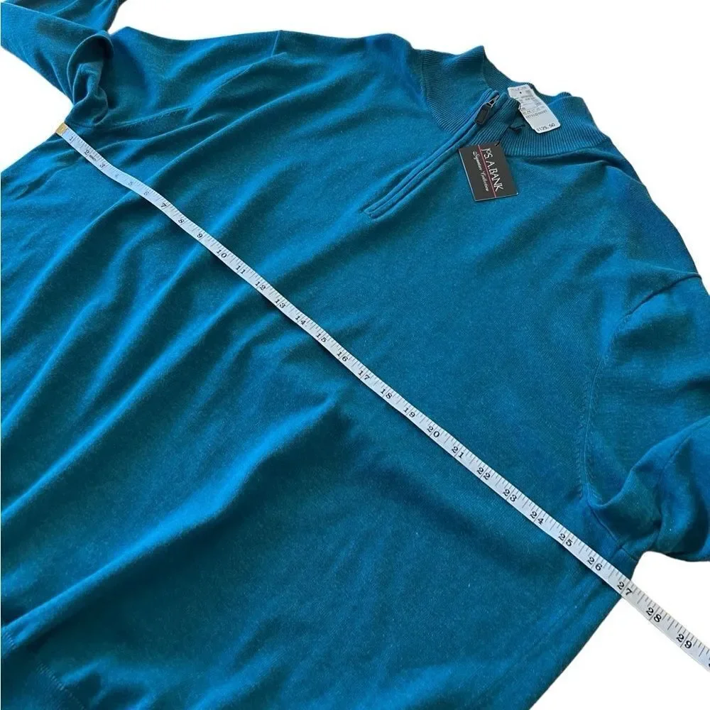 Jos a bank signature collection sweater teal size 2X prima cotton